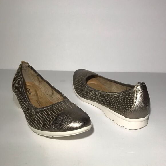 Clarks Collection Jenette Ease Perforated Leather Flats - Picture 3 of 7
